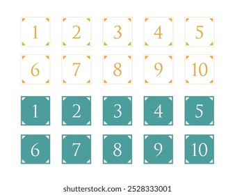 Set of Two Simple Number Illustrations