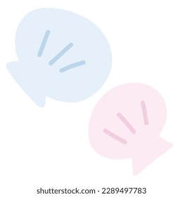 Set of two simple seashell mainline-free color illustrations