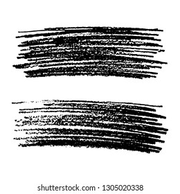 Set of two Sketch Scribble Smears. Hand drawn Pencil Scribble Stains. Vector illustration.