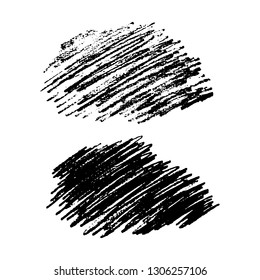 Set of two Sketch Scribble Smears. Hand drawn Pencil Scribble Stains. Vector illustration.