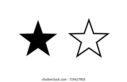 Set of Two Stars Vector flat pictograph Line Icon stock design illustration. Editable Stroke. Star - Vector Icon