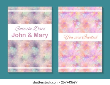 Set of two stylish templates with abstract seamless patterns that can be used as invitations, book covers, etc.