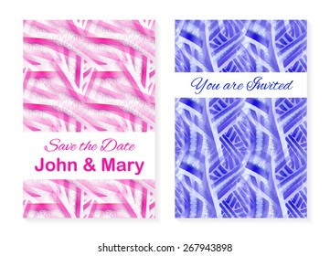 Set of two stylish templates with abstract seamless patterns that can be used as invitations, book covers, etc.