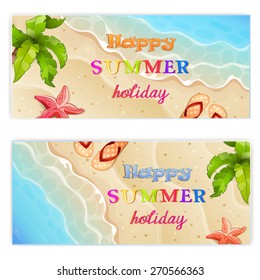  Set of two summer vacation banner.