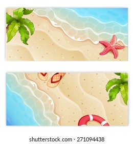 Set of two summer vacation banner.