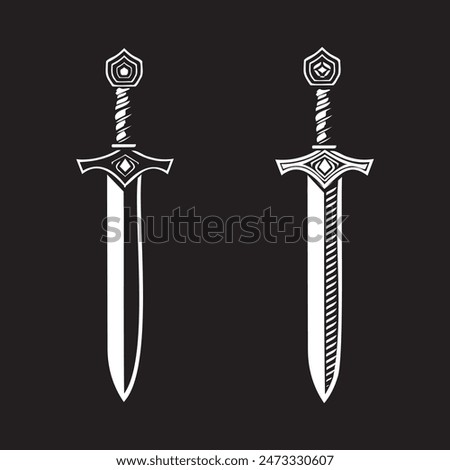 Set of Two Swords for Logo and Emblem Design - Classic and Elegant Weaponry Design