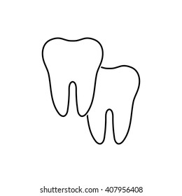 Set of two teeth, vector illustration