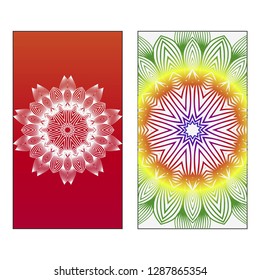 Set of two template brochures, cards, invitations, flyers with delicate floral pattern. Vector background. Card or invitation. Bright summer color.