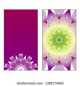 Set of two template brochures, cards, invitations, flyers with delicate floral pattern. Vector background. Card or invitation. Bright summer color.