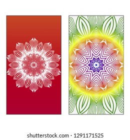 Set of two template brochures, cards, invitations, flyers with delicate floral pattern. Vector background. Card or invitation. Bright summer color.