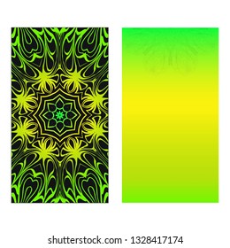 Set of two template brochures, cards, invitations, flyers with delicate floral pattern. Vector background. Card or invitation. Islam, arabic, indian, ottoman motifs.