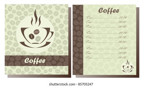 Set of two templates Coffee shop menu