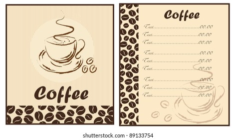 Set Two Templates Coffee Shop Menu Stock Vector (Royalty Free) 89133754 ...