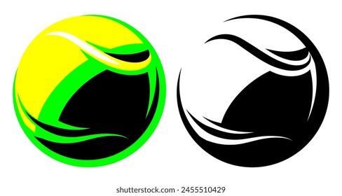 Set of two tennis balls. Vector template for design.