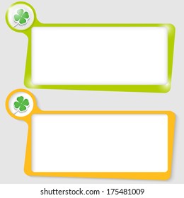 set of two text boxes for text with the cloverleaf