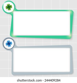 set of two text boxes for text and cloverleaf