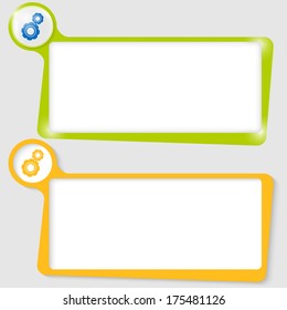 set of two text boxes for text with the cogwheels