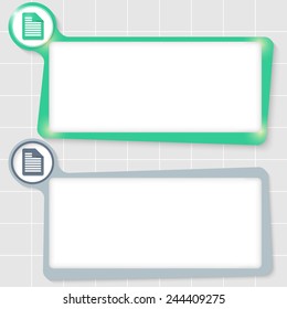 set of two text boxes for text and document icon