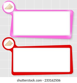 set of two text boxes for text with envelope