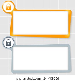 set of two text boxes for text and padlock