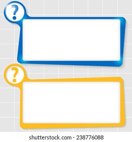 set of two text boxes for text and question mark