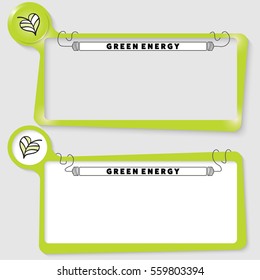Set of two text boxes for your text and the words green energy