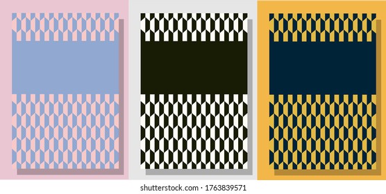 set of two tones hexagonal background pattern cover pages