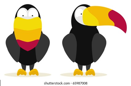 set of two toucans front and side view