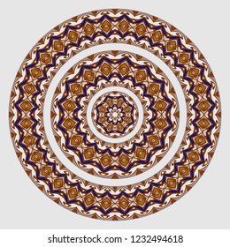 set of two trays, a round geometric ornament for tea or coffee porcelain plate,trays, dishes and souvenirs, can also be used as a background, invitation, greeting card
