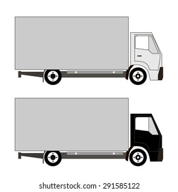 set of two trucks with different color cabs