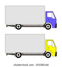 set of two trucks with different color cabs