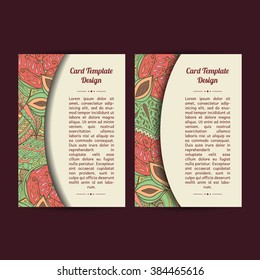 Set of two universal peachy card template designs, perfect for brochure covers, leaflets, flyers, cards and invitations. Spring or summer season theme cards.