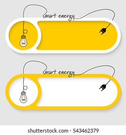Set of two vector abstract buttons with theme of smart energy