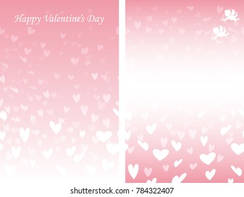 A set of two vector background illustrations for Valentine’s Day. Horizontally repeatable.