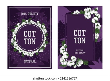 Set of two vector banner with beautiful branches and fruits of the plant. Background about natural and ecological materials. Frame for congratulations and announcements