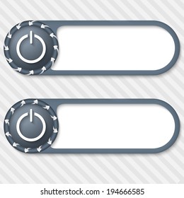 set of two vector buttons with arrows and power button