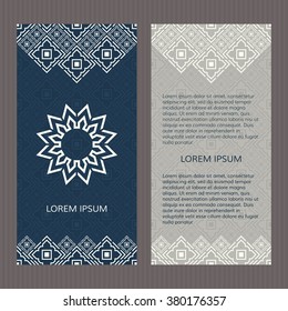 Set of two vector cards. Islamic design vector template. Booklet concept.