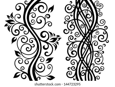 Set of two vector floral illustrations.