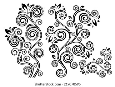 Set of two vector floral illustrations.
