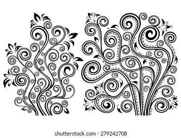 Set of two vector floral illustrations.