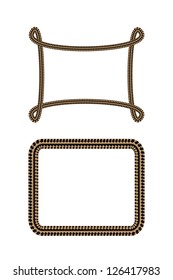set of two vector frame of brown rope for design