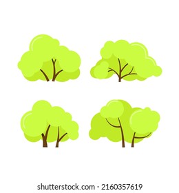 Set of two vector green bushes