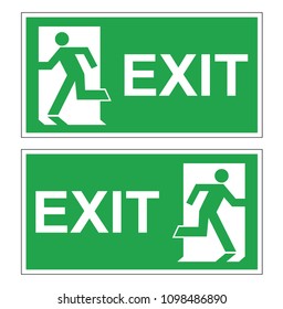 Two Vector Green Evacuation Signs Stock Vector (royalty Free) 1939342564