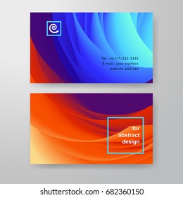 Set of two vector horizontal business cards. Transparent colored sheets. Place for your text. 