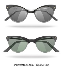 Set of two vector realistic sunglasses