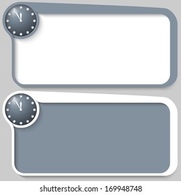 set of two vector text box and clock