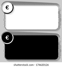 set of two vector text box with pattern and euro mark