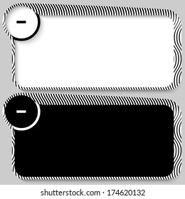 set of two vector text box with pattern and minus sign