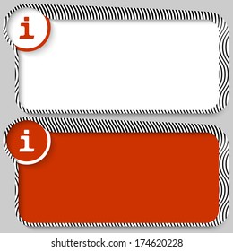set of two vector text box with pattern and info sign