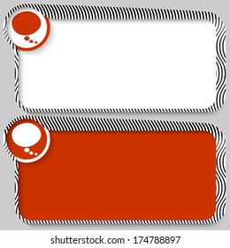set of two vector text box with pattern and speech bubble